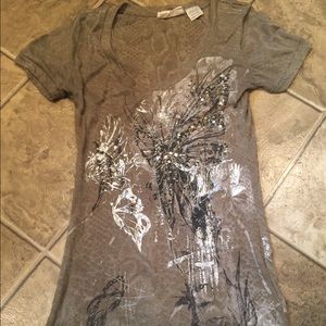 HOT Miss Me top, sheer snakeskin fabric. Like New!